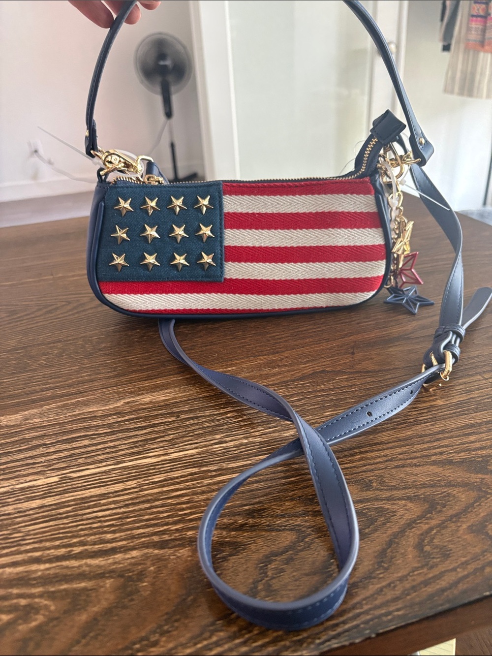 Betsey Johnson NWT American flag Red, White & Blue Crossbody/Shoulder Bag - Picture 4 of 7